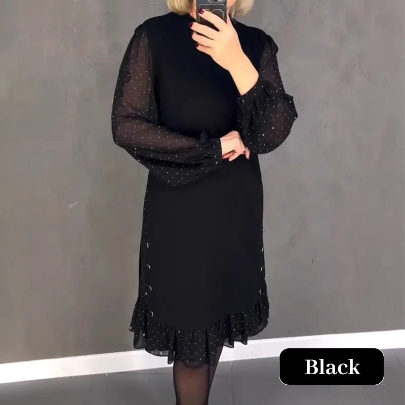 Thessariae | Elegant Crystal Sleeve Dress