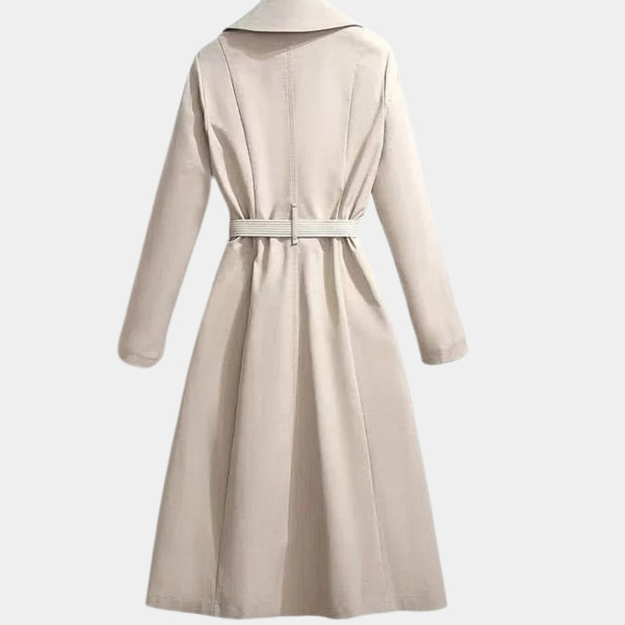 Evelyn | Women's Belted Classic Midi Trench Coat